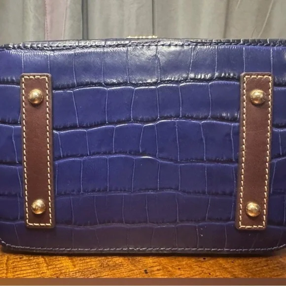 Dooney & Bourke Blue Croc-Embossed Shoulder Bag - Picture 4 of 7
